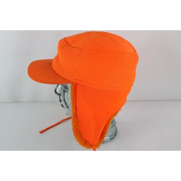 Vtg 70s 80s Streetwear Distressed Quilted Ear Flap Trappers Hunter Hat Medium - Picture 9 of 12
